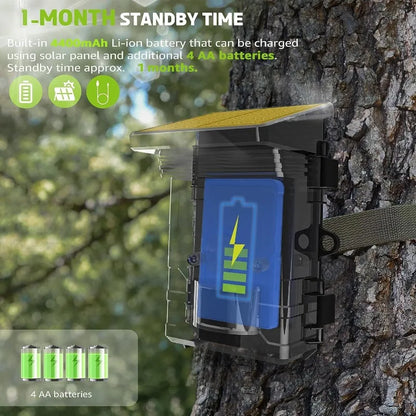 Solar Wildlife 50MP 4K Video Trail Camera Night Vision
