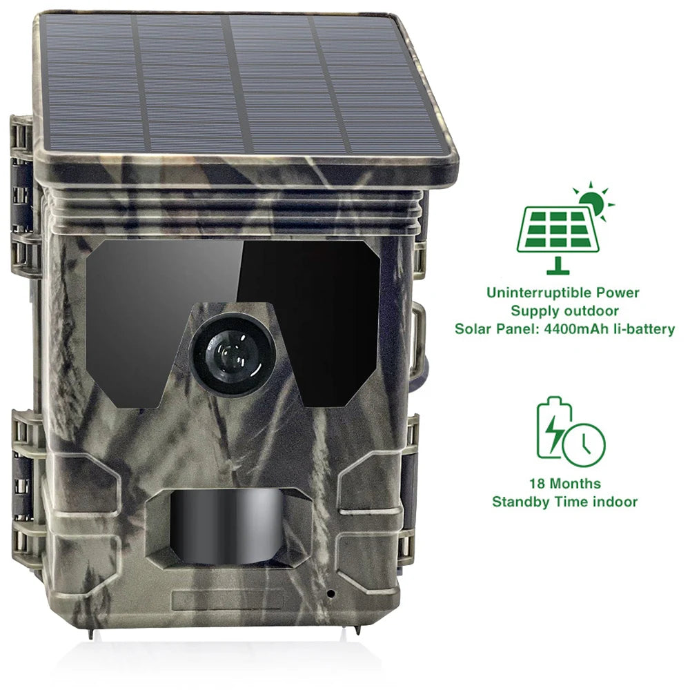 Solar Wildlife 50MP 4K Video Trail Camera Night Vision