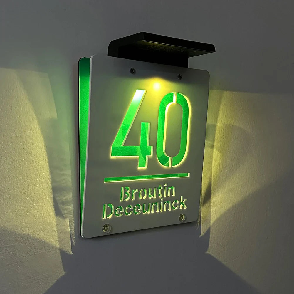 Customized Solar House Sign